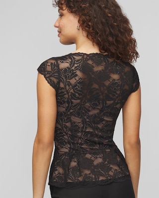 Lace Peplum Top | White House Black Market Lace Peplum Top | White House Black Market